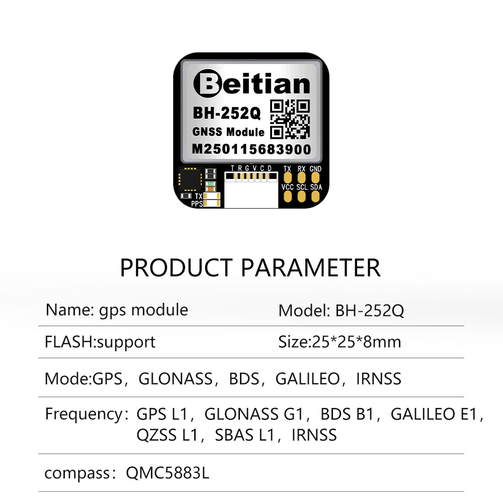 Beitian GPS module position BH-182 222Q 252Q fixed-wing cross-country return Beitian GPS module position BH-182 222Q 252Q fixed-wing cross-country return